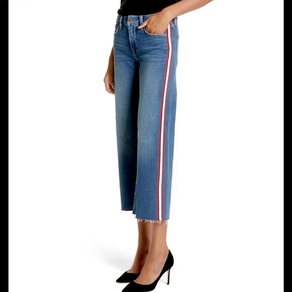 ❌SOLD❌ NWT L'AGENCE Danica Side Stripe Crop Wide Leg Jeans